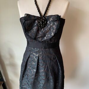 Black Lace Strapless Dress